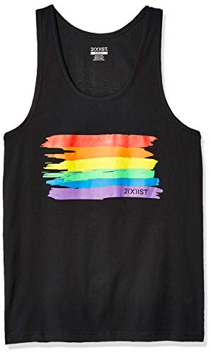 2(X)IST Men's Pride Tank Top Shirt, Black, Large