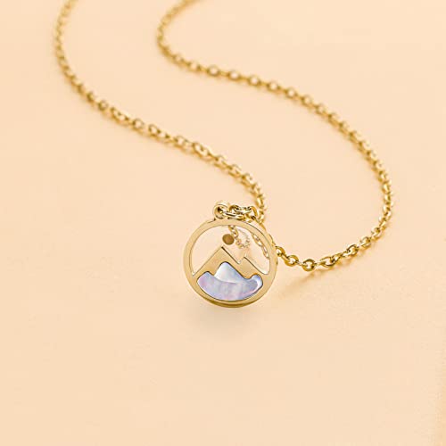 Dainty Gold Plated Stainless Steel Faith Necklace for Women Tiny Move Mountains Charm Choker Christian Jewelry Gift3