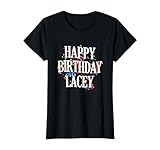 Happy Birthday Lacey First Name Girls Colorful Bday T-Shirt