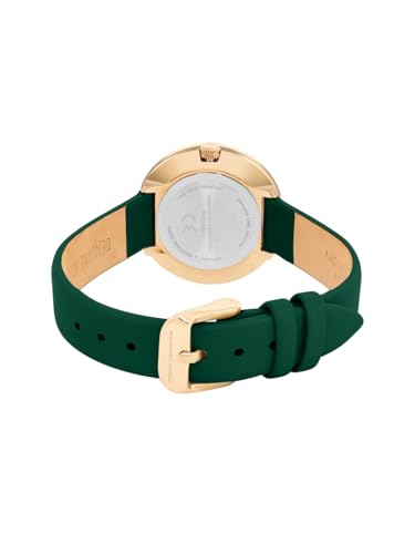 Image of French Connection Sunray Green Round Dial with Green Leather Strap Watch for Womens - FCO1GRL