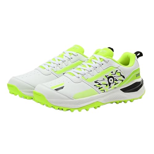 Image of DNINE Performer, Men, Rubber Studs Cricket Shoe White /Red /Black & White /Lemon