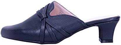 Peerage Claudia (LC9039) Women's Wide Width Squared Toe Casual Dress Mules Navy 11 | Image 2