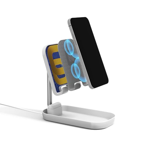 KODAK Support de Charge pour téléphone Portable - Chargement sans Fil Qi (10W) avec Hauteur réglable et Support de téléphone Portable - Blanc