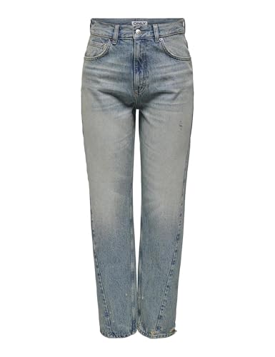 ONLY Onlrobyn Hw Straight L Ank Tint DNM pantalon jean femme droit taille haute