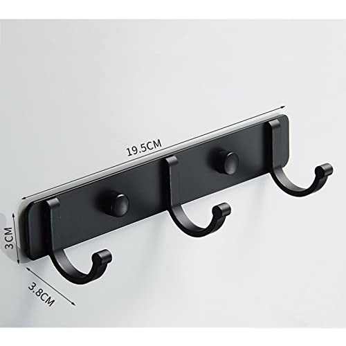 Spotcact Wall Mounted Coat Racks With Hooks Hanging Holder Towel Rack 7.68' X 1.50' Modern Black Hanging For Clothes Entryway Bathroom Bedroom (3 Hooks, Black) #TOP1