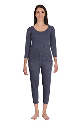 Image of Selfcare Women Poly Cotton Thermal Top and Pyjama Set (Pack of 2 Set)