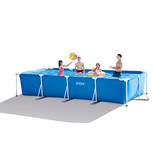 Intex 28279Eh 14Ft X 33In Puncture Resistant Rectangular Frame Above Ground Backyard Outdoor Swimming Pool With 530 Gallon Filter #TOP6