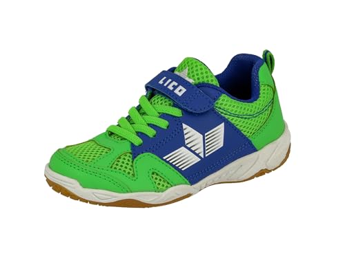 Lico Sport VS Unisex Kinder Hallenturnschuh, Grün/ Blau, 30 EU