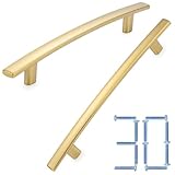 KOOFIZO カーブバーキャビネットプル 30個パック - つや消しゴールド家具アーチハンドル 5インチ/128mm ネジ間隔 キッチン 食器棚のドア 寝室 ドレッサー 引き出し バスルーム ワードローブハードウェア用