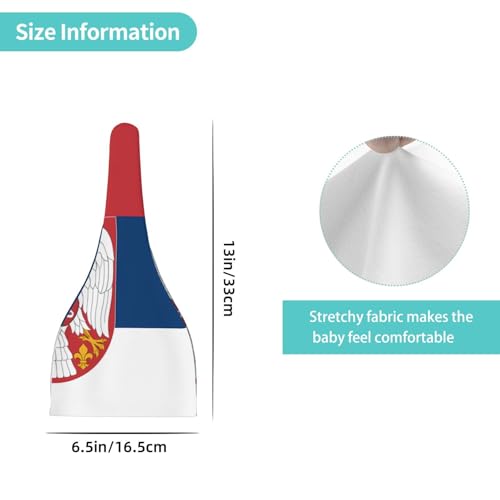 Newborn Baby Hat, Flag of Serbia Print Soft Top Knot Beanie Cap, Cute Baby Headwear for 0-6 Months Black4