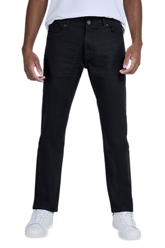 Vestibilità: questi jeans elasticizzati da uomo hanno una gamba dritta affusolata e su misura su fianchi e cosce con un materiale elasticizzato per dare un look elegante, non tirando quando un po 'stretto.