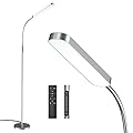 Wio-Mio 15w/1000lm Bright LED Floor Lamp with Stepless Adjustable 3000K-6000K Colors and Dimmer, Remote and Touch Control Reading Lamp, Adjustable Gooseneck Floor Lamp for Living Room