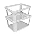 Produktbild Rotho Albris 2er-Set Aufbewahrungsbox 45l mit Deckel, Kunststoff (PP recycelt), transparent/weiss, 45l (57.0 x 39.2 x 27.0 cm)