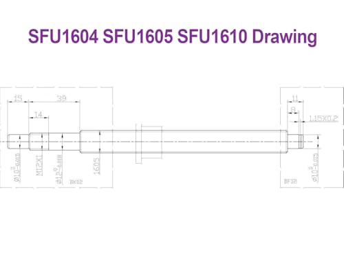 Kit vis à billes SFU1605 motorisation NEMA24 support HM12 guidage CNC - 5