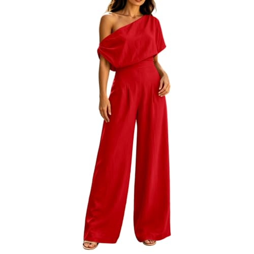 Mono de tirantes asimétricos pierna ancha mujer ropa de verano casual fluida
