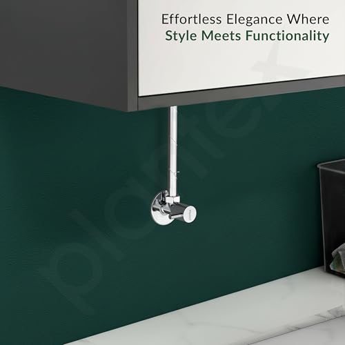 Image of Plantex Single Lever Angle Cocke for Bathroom with Brass Spindle /Angle Valve with Wall Flange and Teflon Tape /Stop Cock for Wash Basin /Kitchen- Pack of 8 (Chrome)