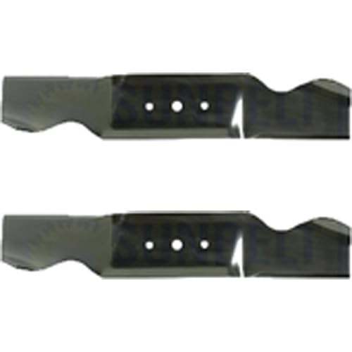 (2 unidades) Premium High Lift  Cuchilla de repuesto XHT cortadora de césped compatible con MtdCub CadetWhite 742-0487  16.25" x 3"  0.40625" agujero