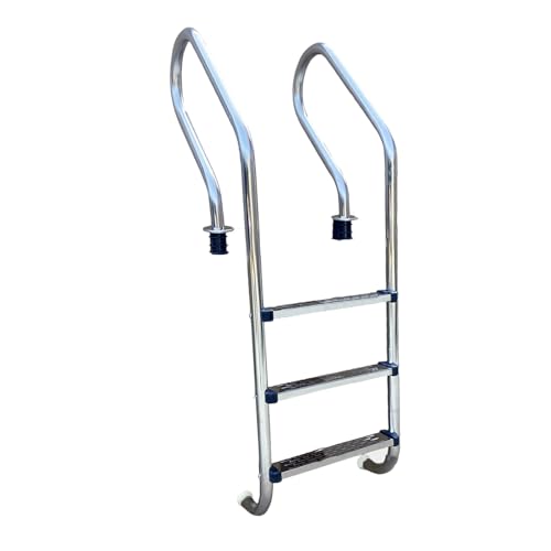 Escalera para piscina con 3 peldaños de acero inoxidable miniatura 1