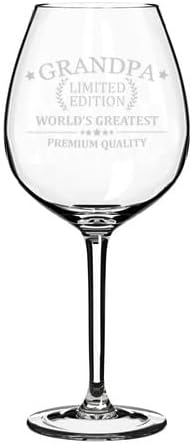 MIP Wine Glass Goblet Grandpa World's Greatest Gift For Grandfather Father's Day (20 oz Jumbo)