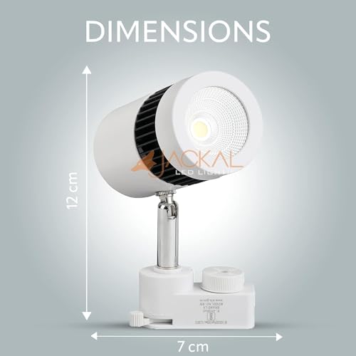 Image of JACKAL 9 Watt White LED Track Light /Spot Light /Focus Light /Picture Light (Pack of 6) White Body | Indoor Light with Rotatable Head | for Showrooms, Shops and Living Room - Trackway Included
