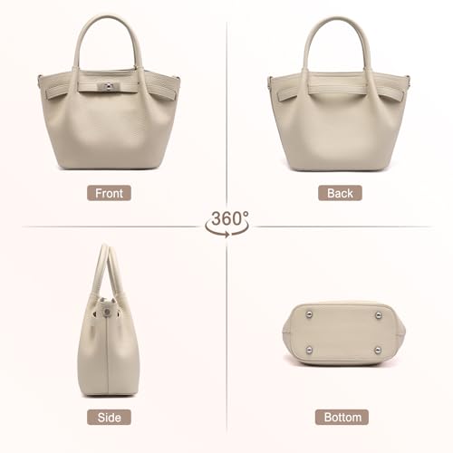 Bolso tipo bucket de cuero genuino para mujer miniatura 6