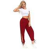  Zexxxy Pantalon Mujer Largos Pantalones de Deporte Yoga Fitness Jogger Rojo L