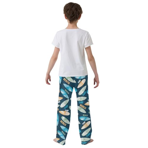 ZZXXB Beach Surf Boys Long Pants Soft Trousers Elastic Waist Kids Lounge Bottoms with Pockets S-XL3