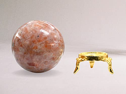 Sunstone Crystal Ball With Stand - 2" Inches Crystal Sphere Meditation Balls For Witchcraft And Decorative Balls #TOP4