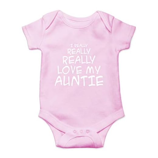 I Really Really Love My Auntie - Best And Coolest Aunt Ever - Cute One-Piece Infant Baby Bodysuit (12 Months, Pink)