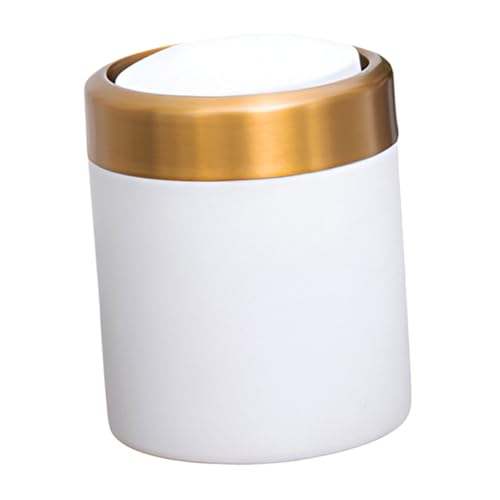Caneca de basura pequeña rectangular Vaguelly blanca miniatura 1