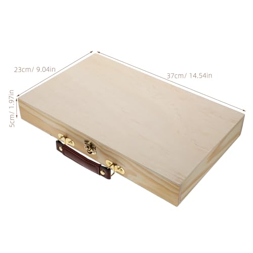 Image of SEWACC 1pc Box Painting Box Drawing Art Accessory Watercolor Oil Pen Case Lightweight Colored Pen Case Wooden Drawing Wooden Pigment Empty Container Pencils Storage