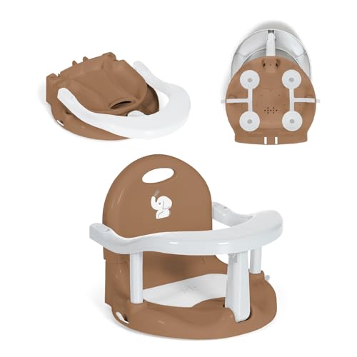 MS BabyWorld Elfi Siège de bain pliable et ergonomique antidérapant et sûr Barre de fixation facile avec ventouses de fixation