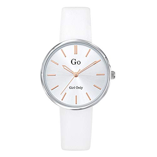 Go Girl Montre Femme Acier Cuir Blanc 699313