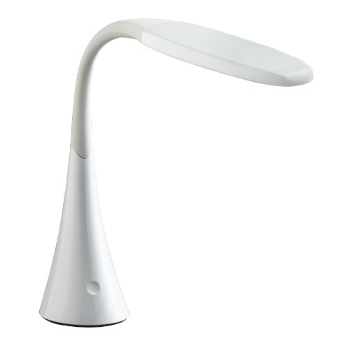 Review Discount Safco Products 1000WH Vivo LED Modern ABS Desk Lamp with Dimmer Switch, White