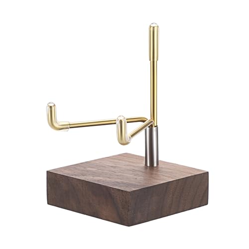 Hipiwe Adjustable Metal Arms Display Stand Easel with Wooden Base - Small Display Easel Holder for Displaying Fossil Coral Geodes Rock Mineral Agate Plate Seashell and Photos 2x2x3.2