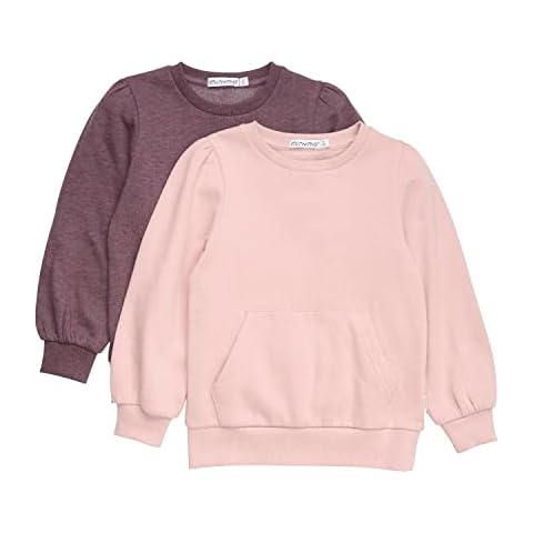 MINYMO Girl's Sweat Shirt (2 Pack), Misty Rose, 3 Years Cover