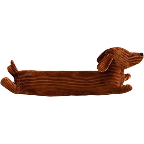 Gwezmxs Dackel Lang Kissen 50cm Dackelkissen Geschenk Dachshund Cushion Plüsch Sofakissen 25x50cm - Braun