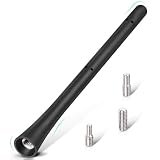 WUY Antenne audio-video per veicoli,antenna per auto nera (18 cm), nucleo in rame altamente conduttivo, con 3 viti argentate (M4, M5, M6)