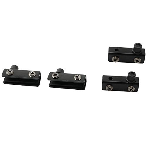 Taodan 2 Sets Glass Door Pivot Hinge Iron Nickel Plated Glass Clamp Door Accessories Furniture Accessories, Black #TOP2