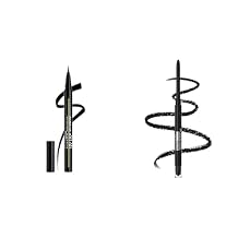MAYBELLINE Tattoo Studio Ink Pen Eyeliner and Mechanical Gel Eyeliner Pencil Makeup, Jet Black and Smokey Black, 1 Count Each