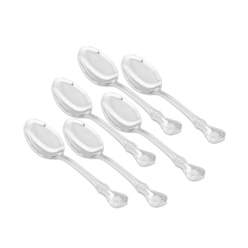 Image of Culinex Premium 18 /8 Stainless Steel 6 inch Dessert Spoon Set of 12 for Dining Table, Kitchen | Silver Rustproof Flatware, Tableware Cutlery By thinKitchen (Fest)