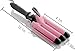 Alure Three Barrel Curling Iron Wand with LCD Temperature Display - 1 Inch Ceramic Tourmaline Triple Barrels, Dual Voltage Crimping Tool, Best Hair Waver for Beachy/Frizz Free Waves (Pink/Black)
