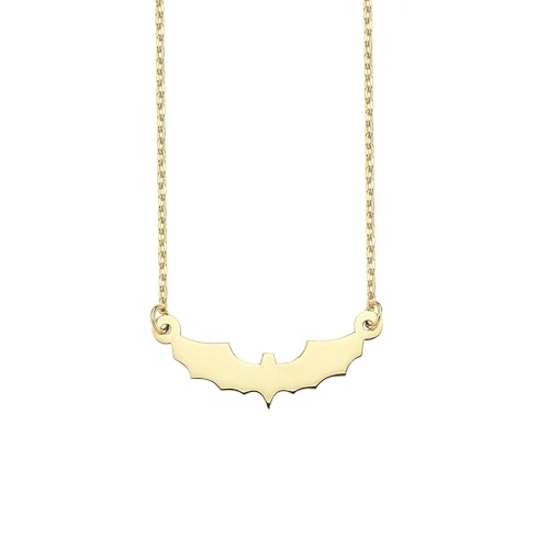 14K Solid Gold Bat Necklace for Women, Elegant Gothic Bat Pendant, Minimalist Gold Bat Wings Necklace,Gold Options Gift for Women
