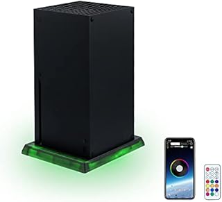Mcbazel LED Lights Stand for Xbox Series X/S Console, Music Sync Multi-Colour Vertical Console Stand Base with IR Remote/APP/USB Control for Xbox Series X/S Game Console - Black