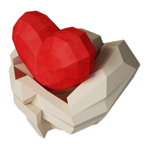 DECHOUS ハート型折り紙 壁掛けペンダント 材料 手作り紙模型アクセサリー 幾何学的立体折り紙 と楽しむ