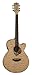 Luna Flora Series Rose Quilted Maple Cutaway Acoustic-Electric Guitar - Natural
