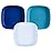 Re-Play Toddler Plates - 22 Oz. Deep-Walled Flat Kids Plates - Dishwasher & Microwave Safe - Made in USA - Set of 3-7.37 x 7.37 x 1.25 - Bluesy