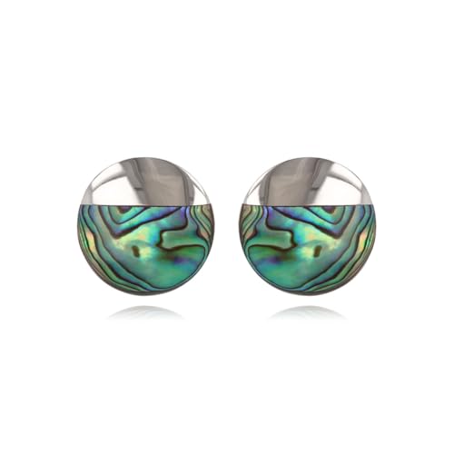 Boucles d'oreilles nacre abalone en argent 925 éclat iridescent modèle IRIS Aden