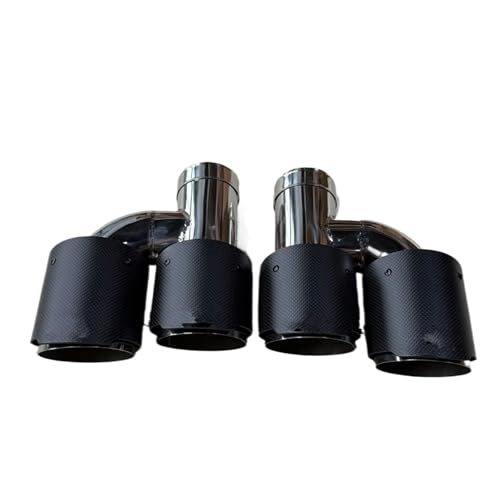 Terminales de escape universales tipo H con silenciador doble y fibra de carbono