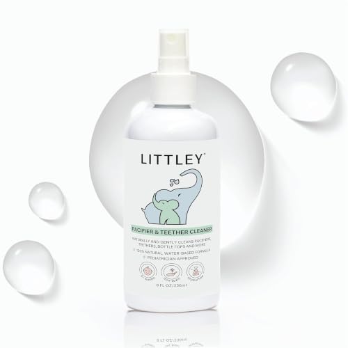 Image of Littley Pacifier & Teether Cleaner | HOCl Spray | 8 oz | Fragrance-free & rinse-free. Fits in any diaper bag — gentle for infants, safe for bottles, teethers & toys